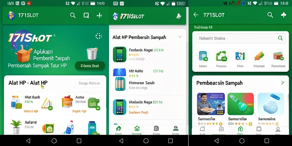 Antarmuka utama aplikasi Pembersih Sampah 171SLOT yang intuitif.