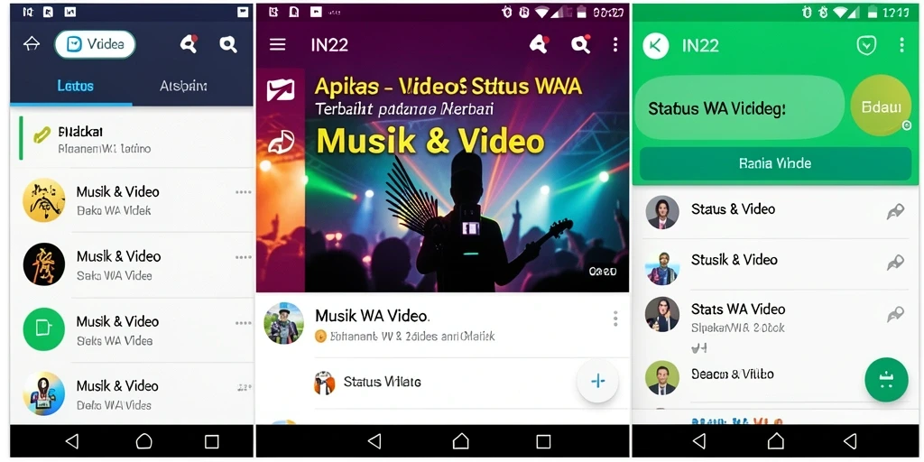 Tampilan antarmuka IN22 dengan koleksi video Status WA yang menarik.