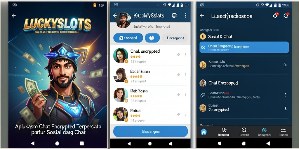 Tampilan antarmuka pengguna LUCKYSLOTS dengan fitur chat yang aman.