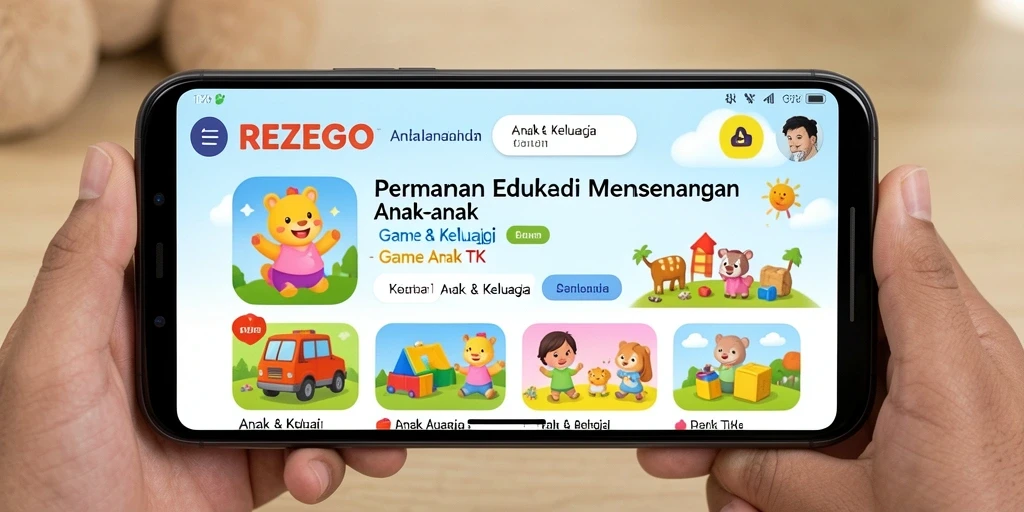 Tampilan antarmuka permainan edukasi untuk anak-anak.