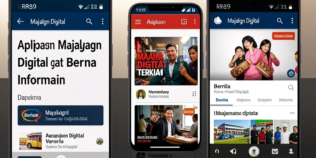 Antarmuka RR89 yang modern dan menarik untuk Majalah Digital.