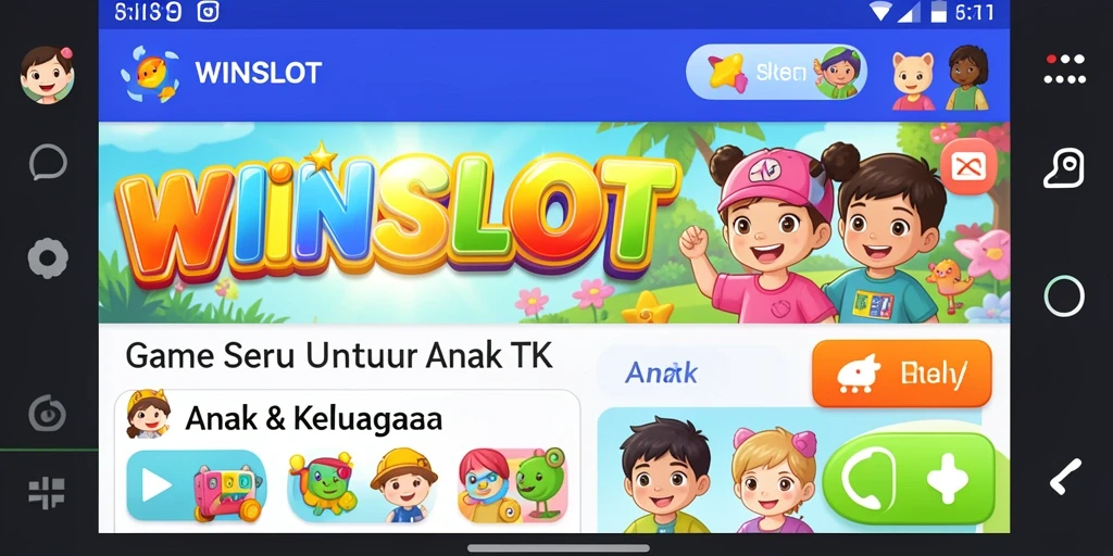 Tampilan antarmuka WINSLOT yang ceria dan interaktif.